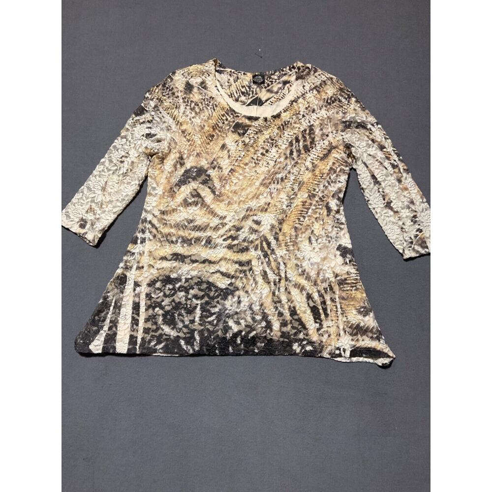 CalStyle Women's Tunic Top 2XL Multicolor,‎ Asymmetrical, Rhinestones Lined BOHO